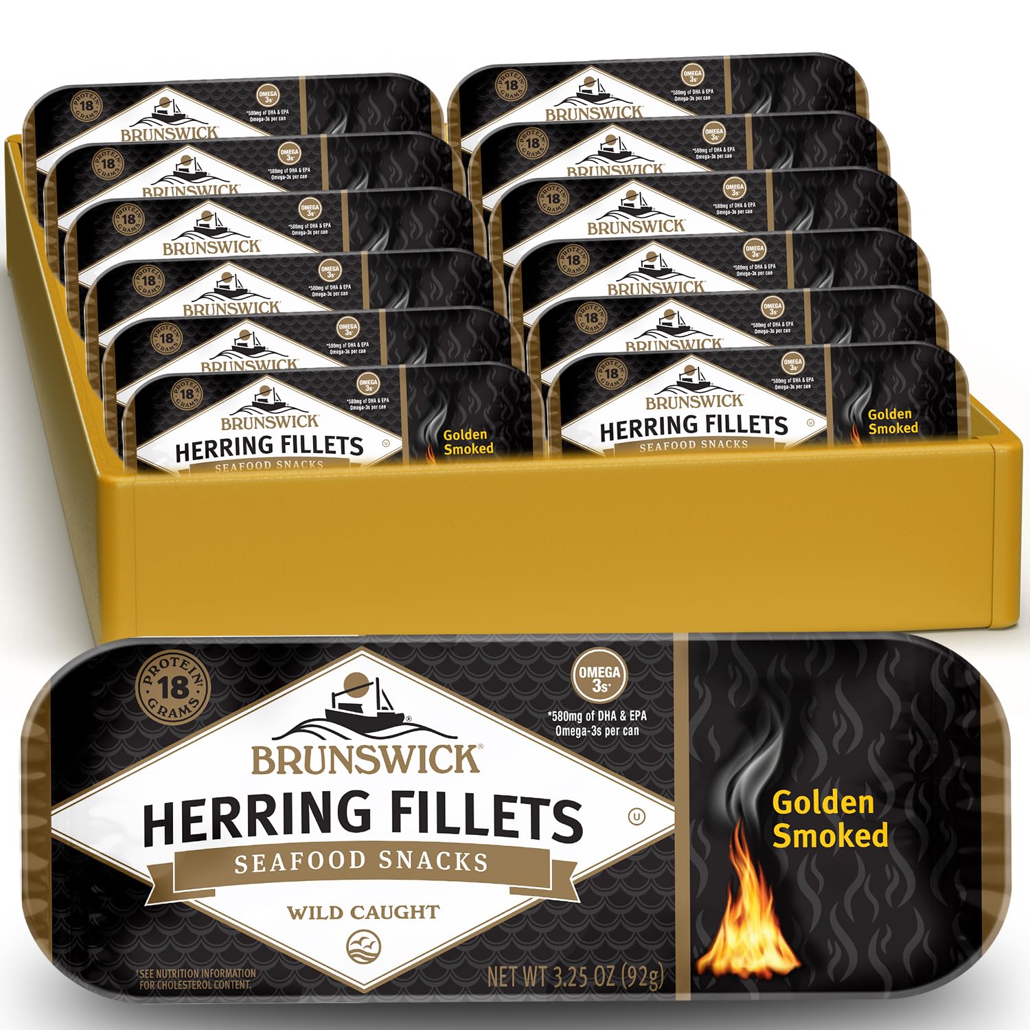 Amazon.com : Brunswick Golden Smoked Herring Fillets, 3.25 oz